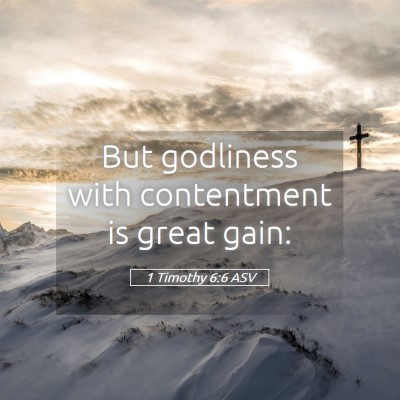 Picture 05 - 1 Timothy 6:6 ASV - But godliness with contentment is great - Bible Verse Picture