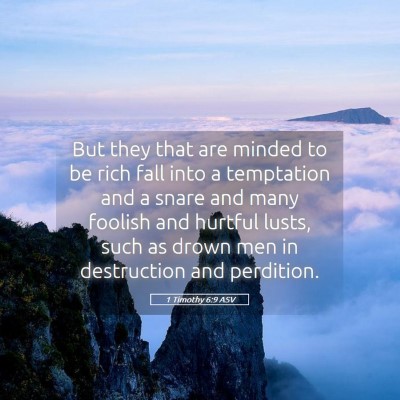Picture 05 - 1 Timothy 6:9 ASV - But they that are minded to be rich fall into a - Bible Verse Picture