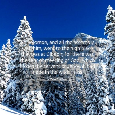 Picture 05 - 2 Chronicles 1:3 ASV - So Solomon, and all the assembly with him, went - Bible Verse Picture