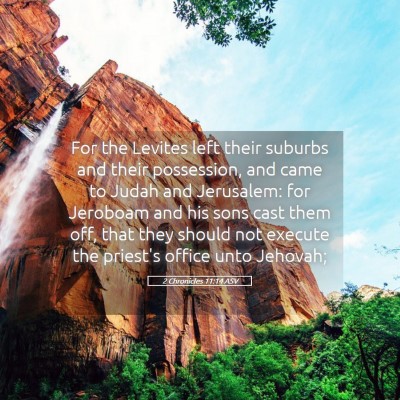Picture 05 - 2 Chronicles 11:14 ASV - For the Levites left their suburbs and their - Bible Verse Picture