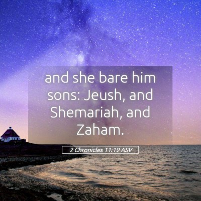 Picture 05 - 2 Chronicles 11:19 ASV - and she bare him sons: Jeush, and Shemariah, and - Bible Verse Picture