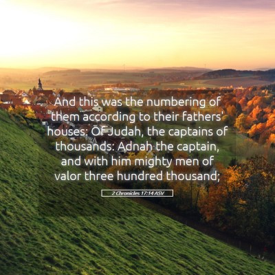 Picture 05 - 2 Chronicles 17:14 ASV - And this was the numbering of them according to - Bible Verse Picture