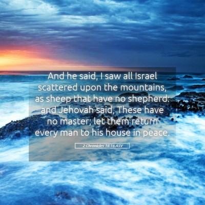 Picture 05 - 2 Chronicles 18:16 ASV - And he said, I saw all Israel scattered upon the - Bible Verse Picture