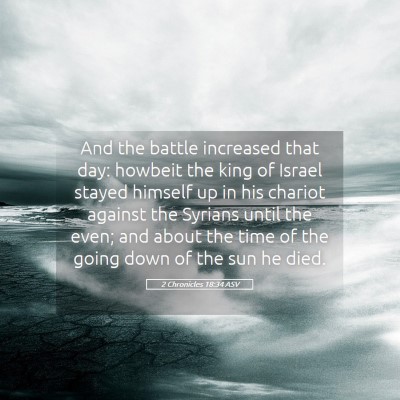 Picture 05 - 2 Chronicles 18:34 ASV - And the battle increased that day: howbeit the - Bible Verse Picture