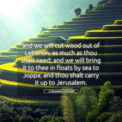 Picture 05 - 2 Chronicles 2:16 ASV - and we will cut wood out of Lebanon, as much as - Bible Verse Picture