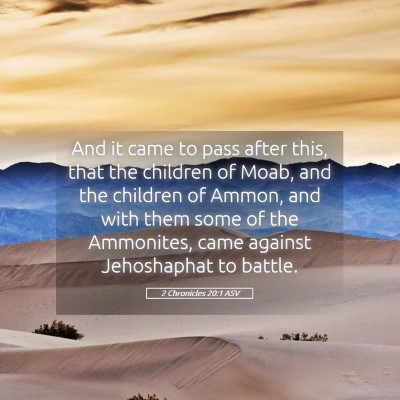 Picture 05 - 2 Chronicles 20:1 ASV - And it came to pass after this, that the children - Bible Verse Picture