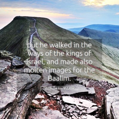 Picture 05 - 2 Chronicles 28:2 ASV - but he walked in the ways of the kings of Israel, - Bible Verse Picture