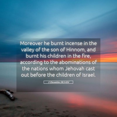 Picture 05 - 2 Chronicles 28:3 ASV - Moreover he burnt incense in the valley of the - Bible Verse Picture