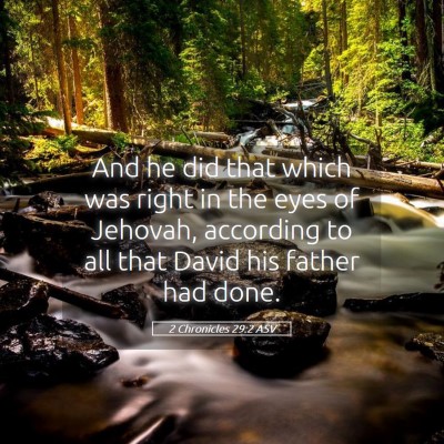 Picture 05 - 2 Chronicles 29:2 ASV - And he did that which was right in the eyes of - Bible Verse Picture