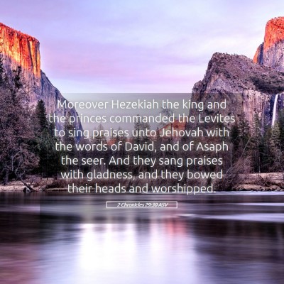 Picture 05 - 2 Chronicles 29:30 ASV - Moreover Hezekiah the king and the princes - Bible Verse Picture