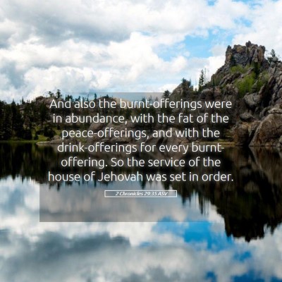 Picture 05 - 2 Chronicles 29:35 ASV - And also the burnt-offerings were in abundance, - Bible Verse Picture