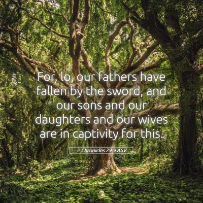 Picture 05 - 2 Chronicles 29:9 ASV - For, lo, our fathers have fallen by the sword, - Bible Verse Picture