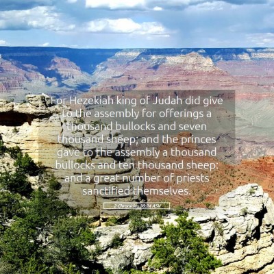 Picture 05 - 2 Chronicles 30:24 ASV - For Hezekiah king of Judah did give to the - Bible Verse Picture