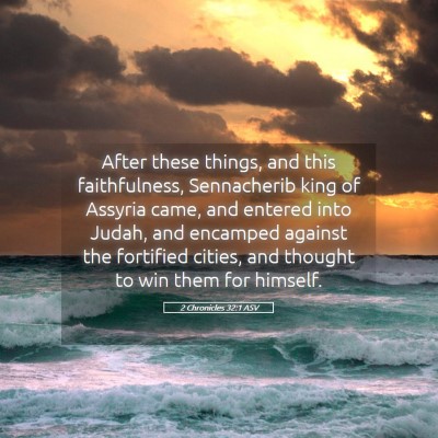 Picture 05 - 2 Chronicles 32:1 ASV - After these things, and this faithfulness, - Bible Verse Picture