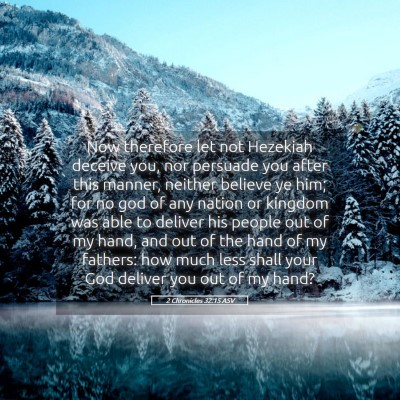 Picture 05 - 2 Chronicles 32:15 ASV - Now therefore let not Hezekiah deceive you, nor - Bible Verse Picture