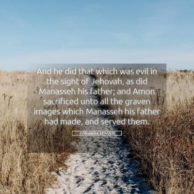 Picture 05 - 2 Chronicles 33:22 ASV - And he did that which was evil in the sight of - Bible Verse Picture