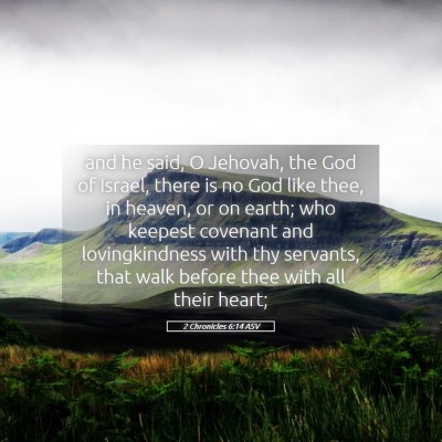 Picture 05 - 2 Chronicles 6:14 ASV - and he said, O Jehovah, the God of Israel, there - Bible Verse Picture