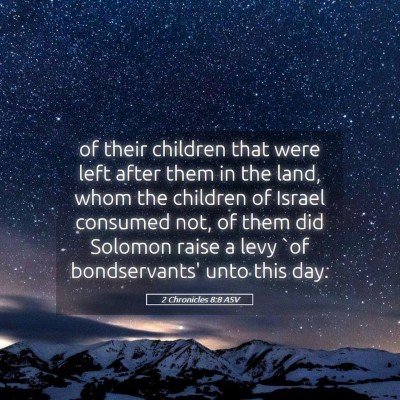 Picture 05 - 2 Chronicles 8:8 ASV - of their children that were left after them in - Bible Verse Picture