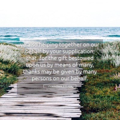 Picture 05 - 2 Corinthians 1:11 ASV - ye also helping together on our behalf by your - Bible Verse Picture
