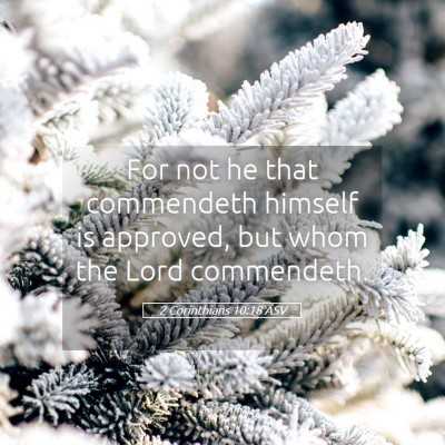 Picture 05 - 2 Corinthians 10:18 ASV - For not he that commendeth himself is approved, - Bible Verse Picture