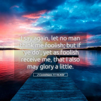 Picture 05 - 2 Corinthians 11:16 ASV - I say again, let no man think me foolish; but if - Bible Verse Picture
