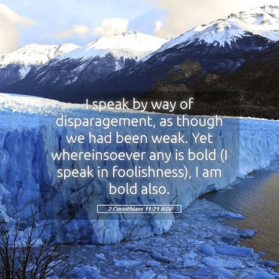 Picture 05 - 2 Corinthians 11:21 ASV - I speak by way of disparagement, as though we had - Bible Verse Picture