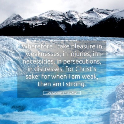 Picture 05 - 2 Corinthians 12:10 ASV - Wherefore I take pleasure in weaknesses, in - Bible Verse Picture