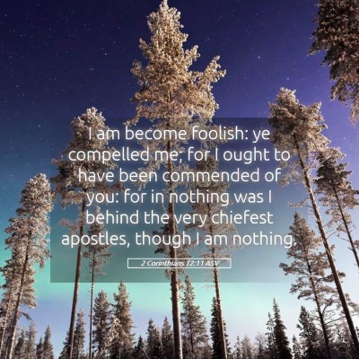 Picture 05 - 2 Corinthians 12:11 ASV - I am become foolish: ye compelled me; for I ought - Bible Verse Picture