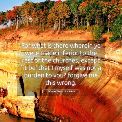 Picture 05 - 2 Corinthians 12:13 ASV - For what is there wherein ye were made inferior - Bible Verse Picture