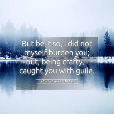 Picture 05 - 2 Corinthians 12:16 ASV - But be it so, I did not myself burden you; but, - Bible Verse Picture