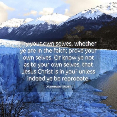 Picture 05 - 2 Corinthians 13:5 ASV - Try your own selves, whether ye are in the faith; - Bible Verse Picture
