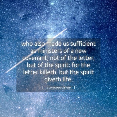Picture 05 - 2 Corinthians 3:6 ASV - who also made us sufficient as ministers of a new - Bible Verse Picture