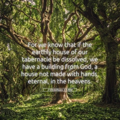 Picture 05 - 2 Corinthians 5:1 ASV - For we know that if the earthly house of our - Bible Verse Picture