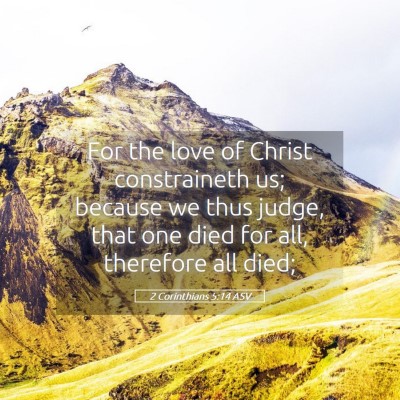 Picture 05 - 2 Corinthians 5:14 ASV - For the love of Christ constraineth us; because - Bible Verse Picture