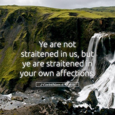 Picture 05 - 2 Corinthians 6:12 ASV - Ye are not straitened in us, but ye are - Bible Verse Picture