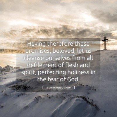Picture 05 - 2 Corinthians 7:1 ASV - Having therefore these promises, beloved, let us - Bible Verse Picture