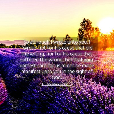 Picture 05 - 2 Corinthians 7:12 ASV - So although I wrote unto you, I `wrote' not for - Bible Verse Picture