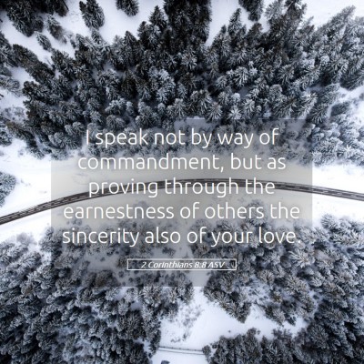 Picture 05 - 2 Corinthians 8:8 ASV - I speak not by way of commandment, but as proving - Bible Verse Picture