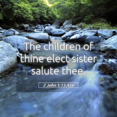 Picture 05 - 2 John 1:13 ASV - The children of thine elect sister salute - Bible Verse Picture