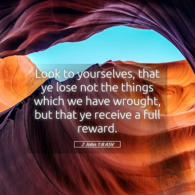 Picture 05 - 2 John 1:8 ASV - Look to yourselves, that ye lose not the things - Bible Verse Picture