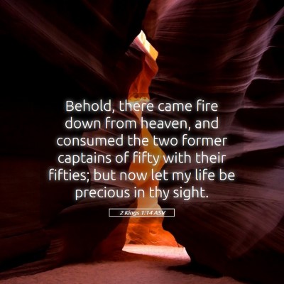 Picture 05 - 2 Kings 1:14 ASV - Behold, there came fire down from heaven, and - Bible Verse Picture
