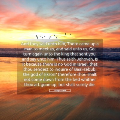 Picture 05 - 2 Kings 1:6 ASV - And they said unto him, There came up a man to - Bible Verse Picture