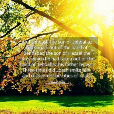 Picture 05 - 2 Kings 13:25 ASV - And Jehoash the son of Jehoahaz took again out of - Bible Verse Picture