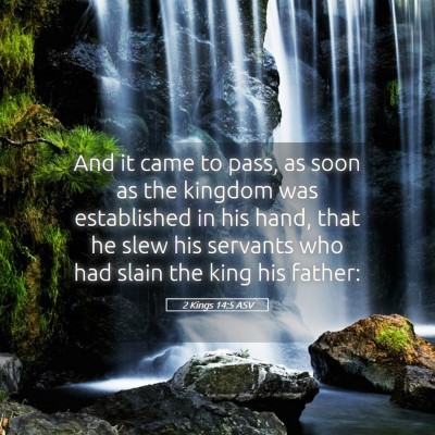 Picture 05 - 2 Kings 14:5 ASV - And it came to pass, as soon as the kingdom was - Bible Verse Picture