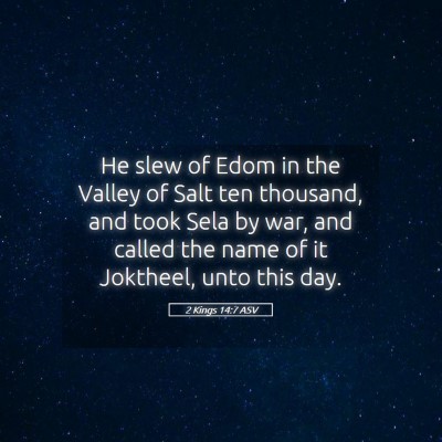 Picture 05 - 2 Kings 14:7 ASV - He slew of Edom in the Valley of Salt ten - Bible Verse Picture