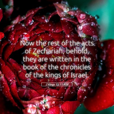 Picture 05 - 2 Kings 15:11 ASV - Now the rest of the acts of Zechariah, behold, - Bible Verse Picture