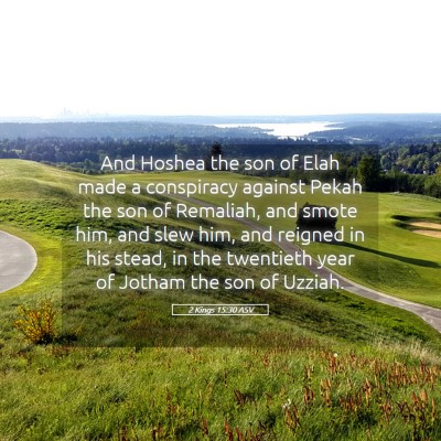 Picture 05 - 2 Kings 15:30 ASV - And Hoshea the son of Elah made a conspiracy - Bible Verse Picture