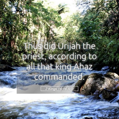 Picture 05 - 2 Kings 16:16 ASV - Thus did Urijah the priest, according to all that - Bible Verse Picture