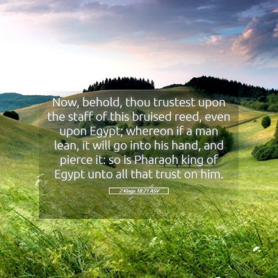 Picture 05 - 2 Kings 18:21 ASV - Now, behold, thou trustest upon the staff of this - Bible Verse Picture