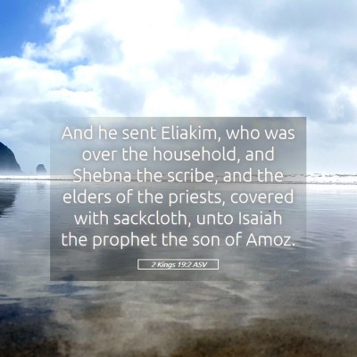 Picture 05 - 2 Kings 19:2 ASV - And he sent Eliakim, who was over the household, - Bible Verse Picture